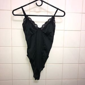 Black lace body suit